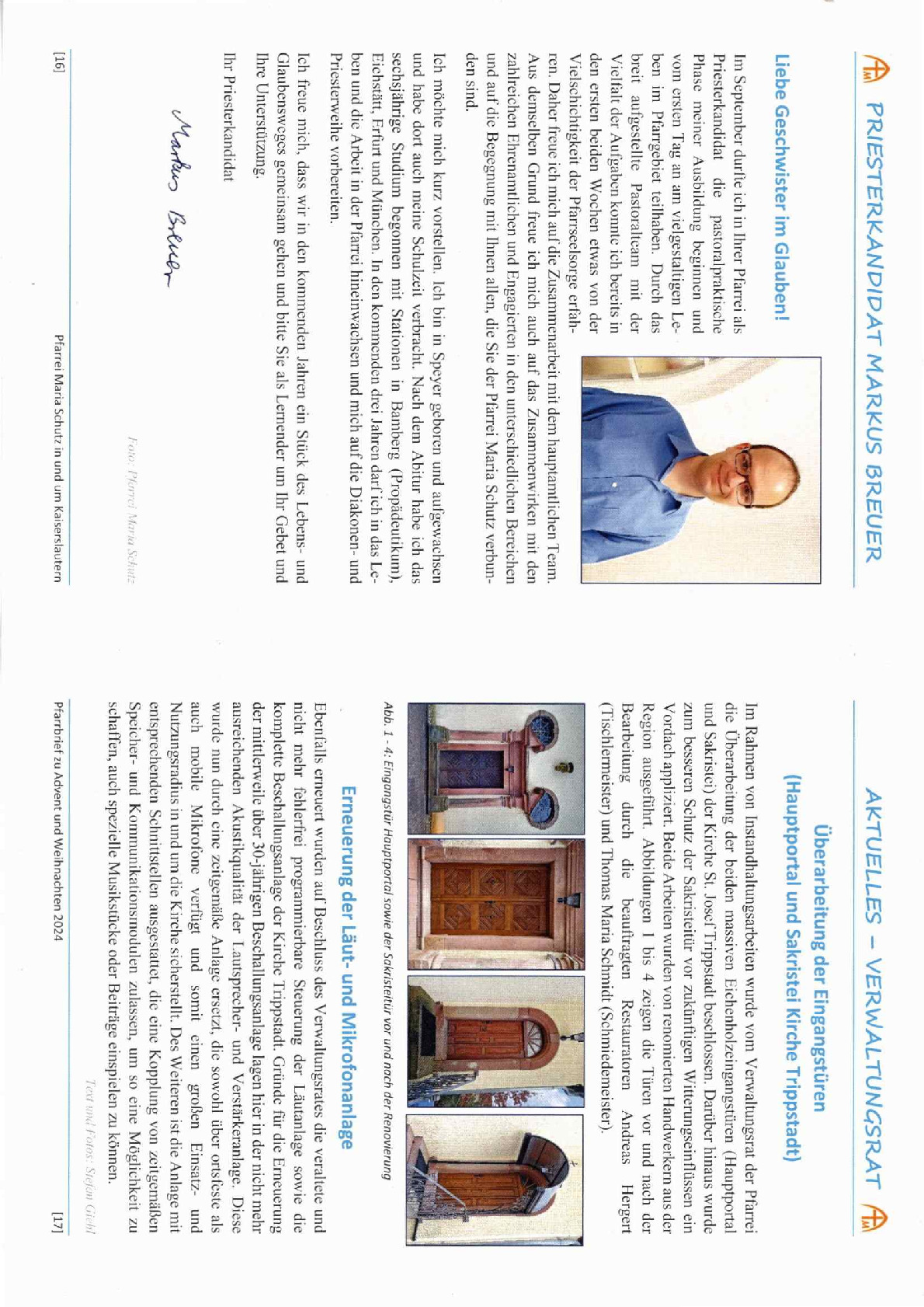 Vorschaubild von Dokument: Bericht im Pfarrbrief Trippstadt aus 2024