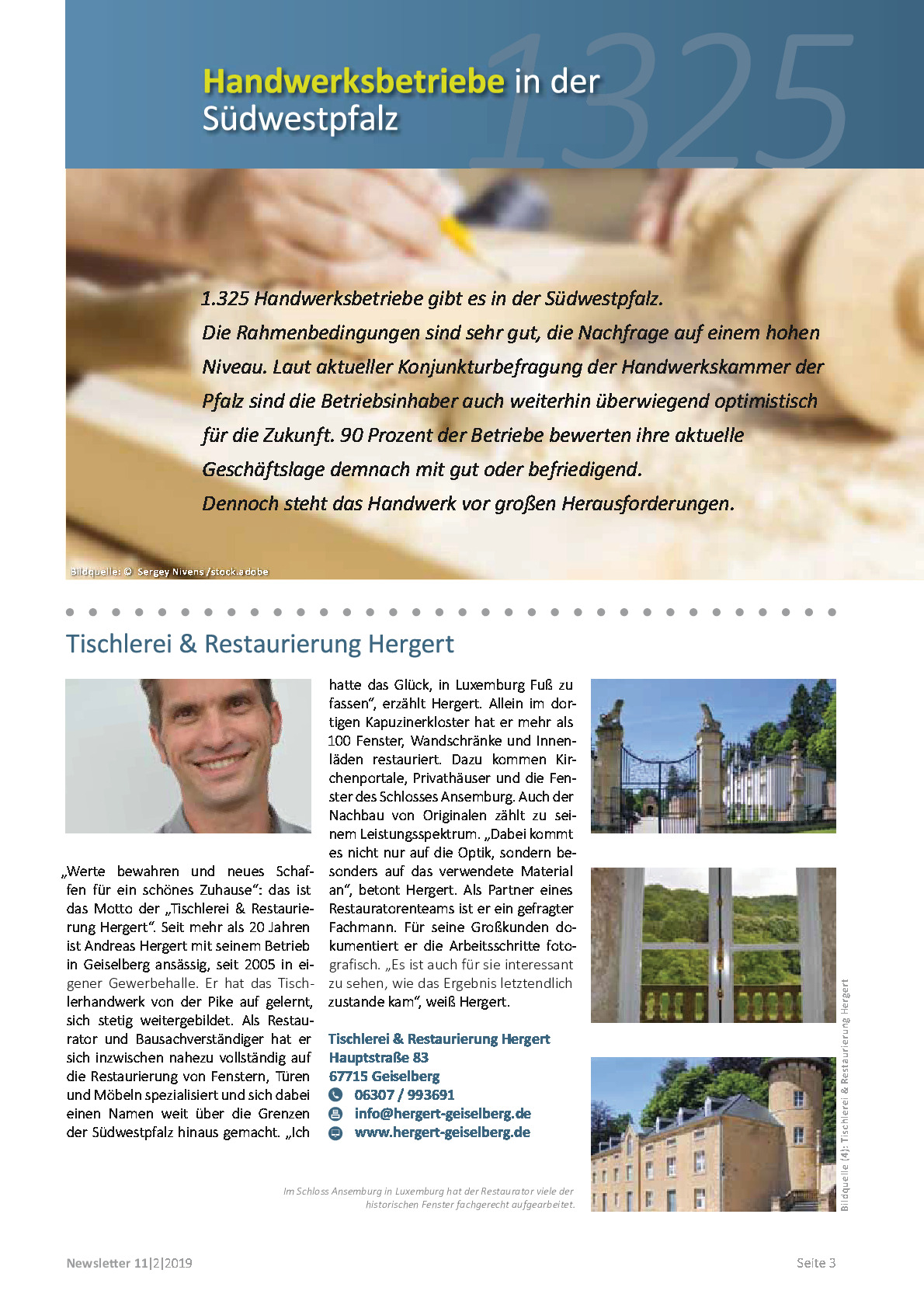 Vorschaubild von Dokument: Herbst Newsletter 2019 Wirtschaftsfördergesellschaft Südwestpfalz